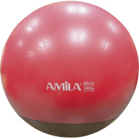 Μπάλα Γυμναστικής AMILA GYMBALL 65cm Κόκκινη με Βάρος στην Βάση-48446