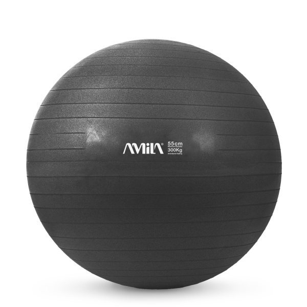 Μπάλα Γυμναστικής AMILA GYMBALL 55cm Μαύρη Bulk-48412