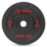 AMILA BUMPER PLATE SLIM DISC BLACK RED LETTERS 5KG