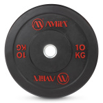 AMILA BUMPER PLATE SLIM DISC BLACK RED LETTERS 10KG