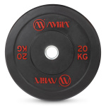AMILA BUMPER PLATE SLIM DISC BLACK RED LETTERS 20KG