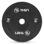 AMILA BUMPER PLATE SLIM DISC BLACK WHITE LETTERS 5KG