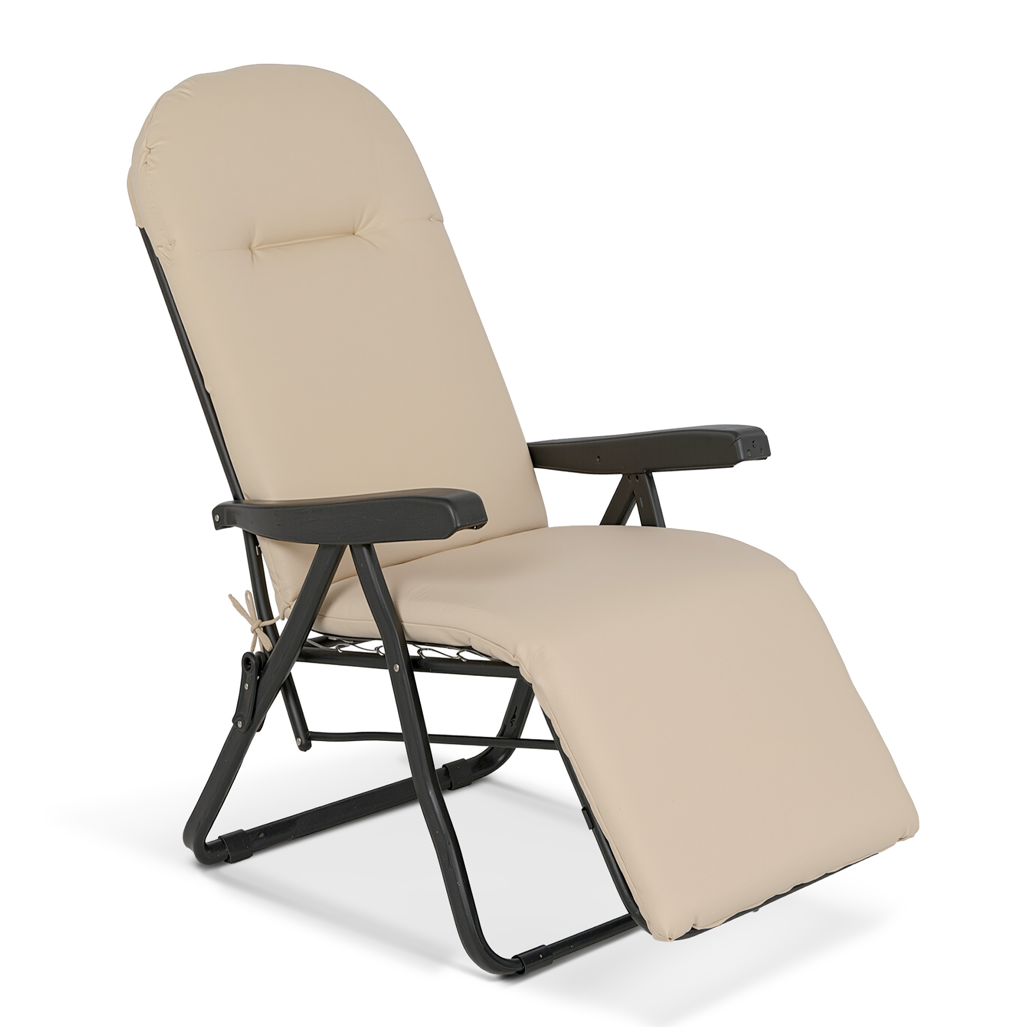 Πολυθρόνα 6 Θέσεων Μαύρου Σκελετού Μαξιλάρι Άμμου-15639