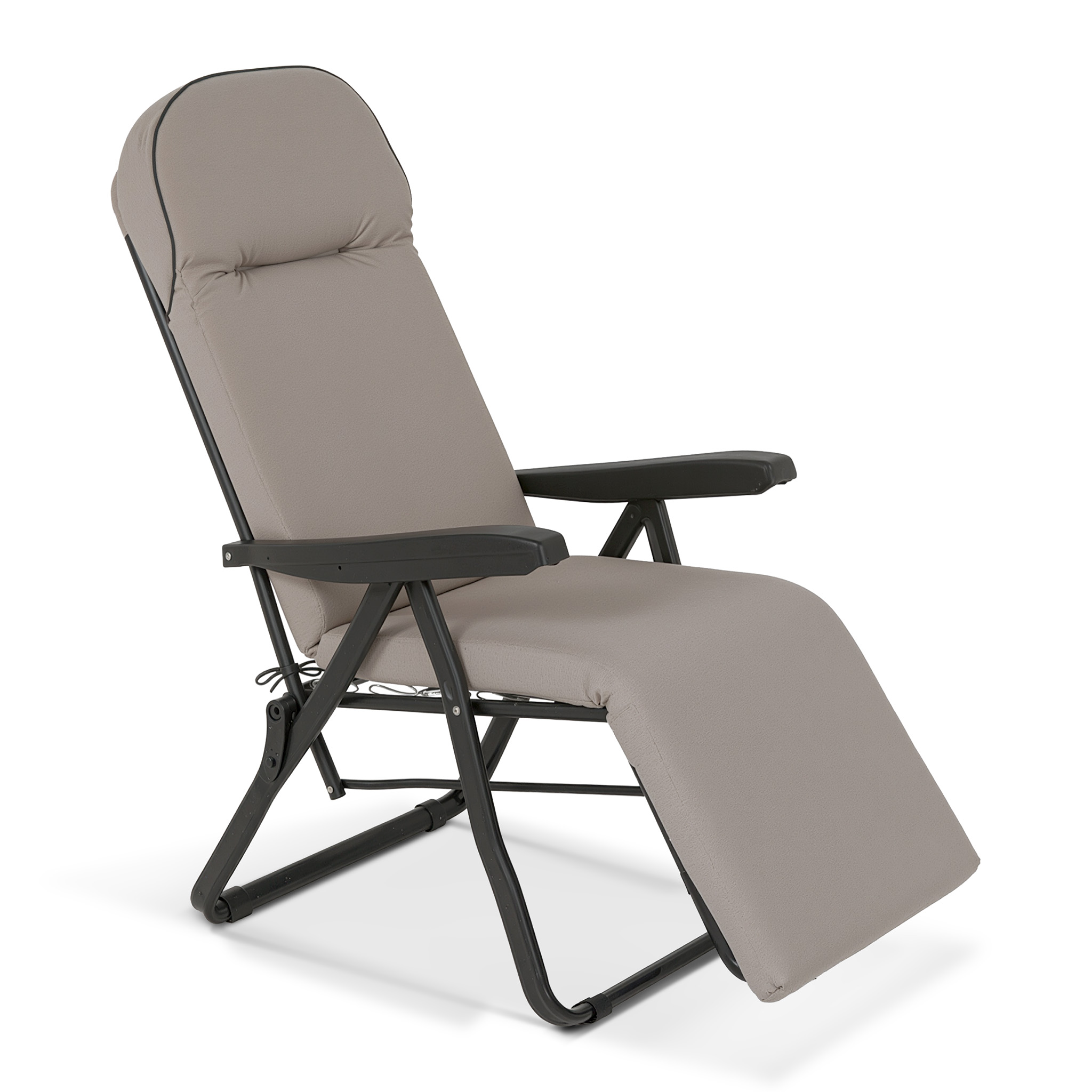 Πολυθρόνα 6 Θέσεων Μαύρου Σκελετού Taupe Tortora Μαξιλάρι-15644