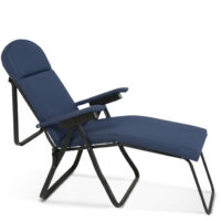 Πολυθρόνα 7 Θέσεων Μαύρου Σκελετού Μπλε Σκούρο Μαξιλάρι-15645